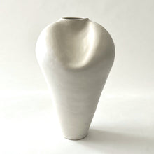 Load image into Gallery viewer, White dimple vase tall