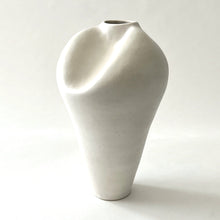 Load image into Gallery viewer, White dimple vase tall