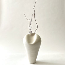 Load image into Gallery viewer, White dimple vase tall
