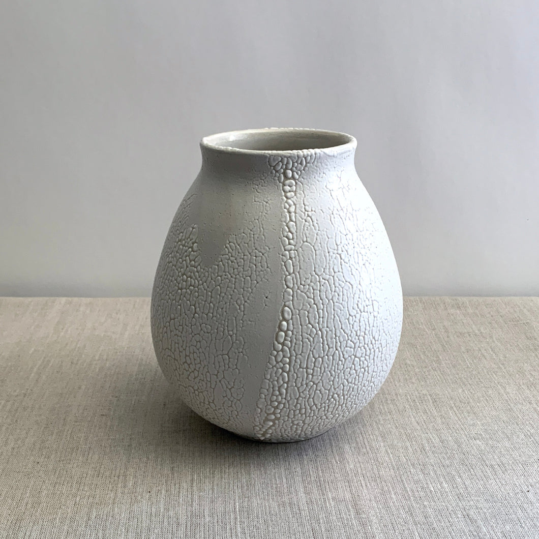 White crackle glaze vase