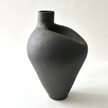 Load image into Gallery viewer, Black clay dimple vase
